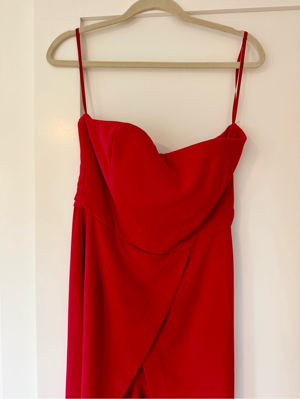 White House Black Market Red Spaghetti Strap Jumpsuit